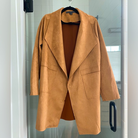 Faux suede trench coat. Gently worn - Picture 1 of 2